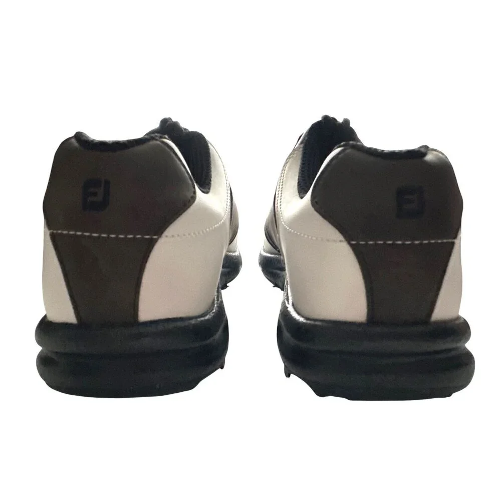 Footjoy Golf Shoes White Brown Leather Performance Comfort Greenjoys Size 9.5